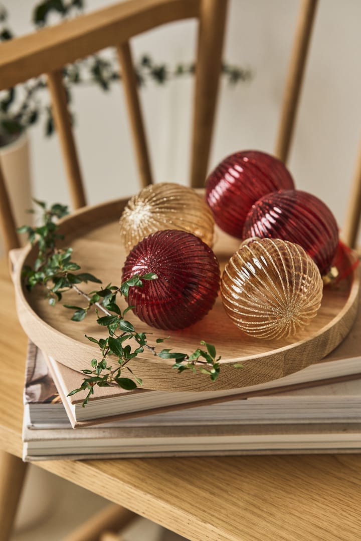 Holiday baubles 六件套装 - 红色 - Scandi Living