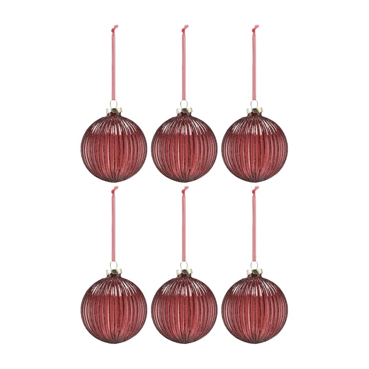 Holiday baubles 六件套装 - 红色 - Scandi Living