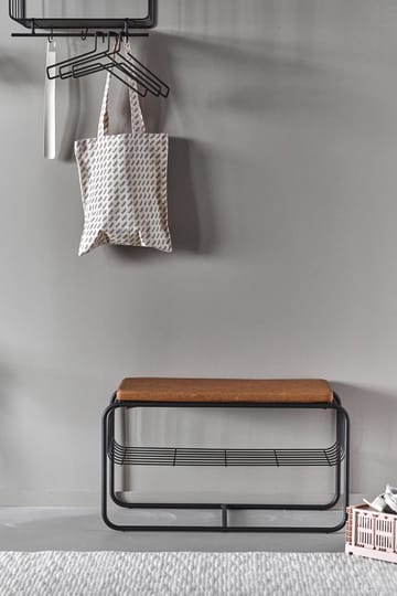 Nod bench/shoe rack 80x36x42 cm - 黑色 - Scandi Living