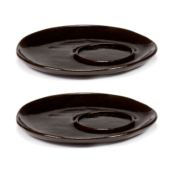 La Mère 碟子 for 浓缩咖啡杯 Ø11 cm 两件套装 - 深褐色 - Serax
