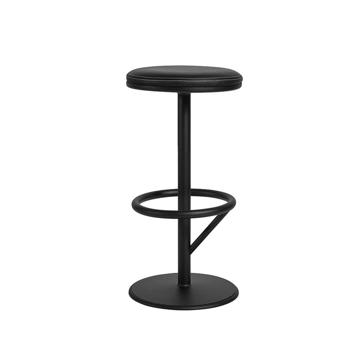 Orbit barstool low - 黑色 哑光, 黑色 皮革 - SMD Design