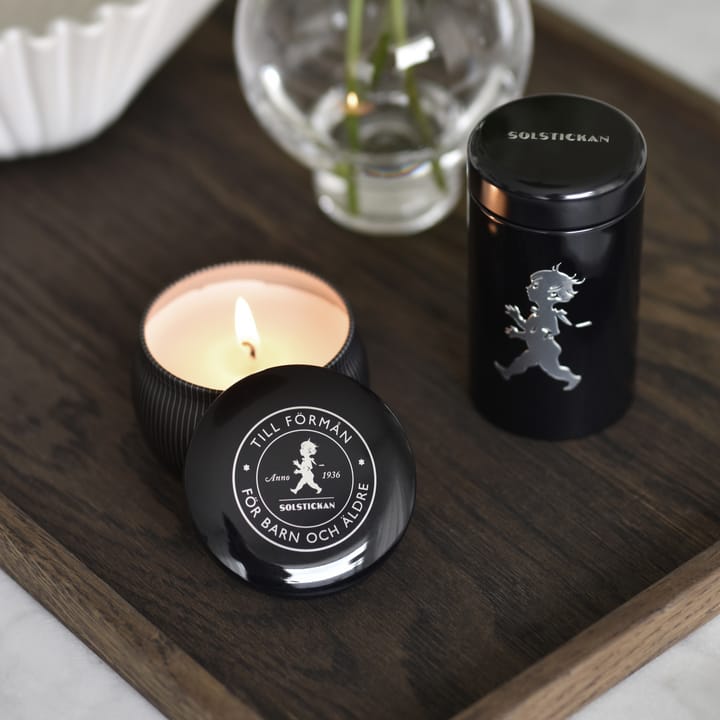 Solstickan gift box scented candles + matchstick tube - 黑色-scented candle cedarwood - Solstickan Design