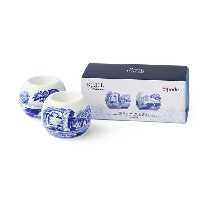 Blue Italian 烛台 两件套装 - 蓝色-白色 - Spode