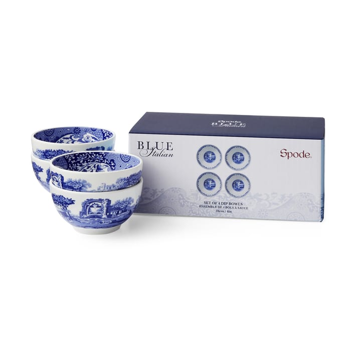 Blue Italian dipping bowls Ø10 cm 四件套装 - 蓝色-白色 - Spode