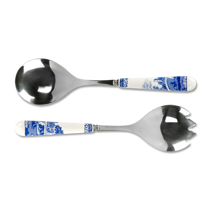 Blue Italian salad 餐具 cutlery 2 pieces, Ceramic-不锈钢 Spode