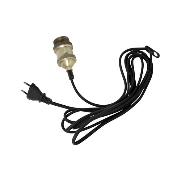Archaic cord with plug - 黑色-brass - Star Trading