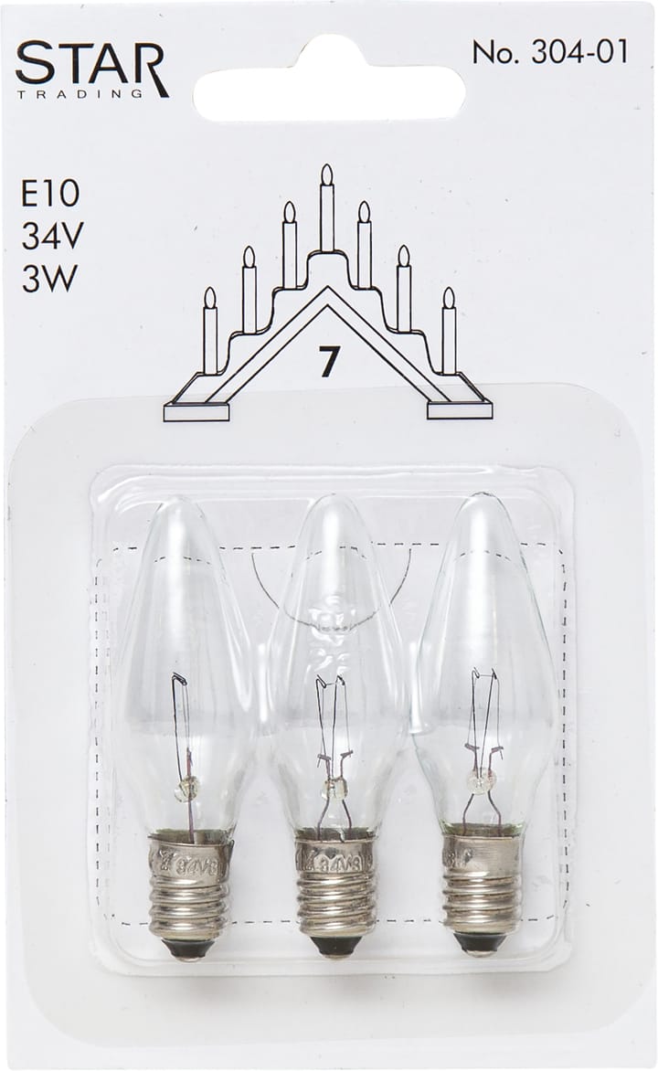 Star Trading replacement 灯 E10 三件套装, 304-01 (7-armad) Star Trading