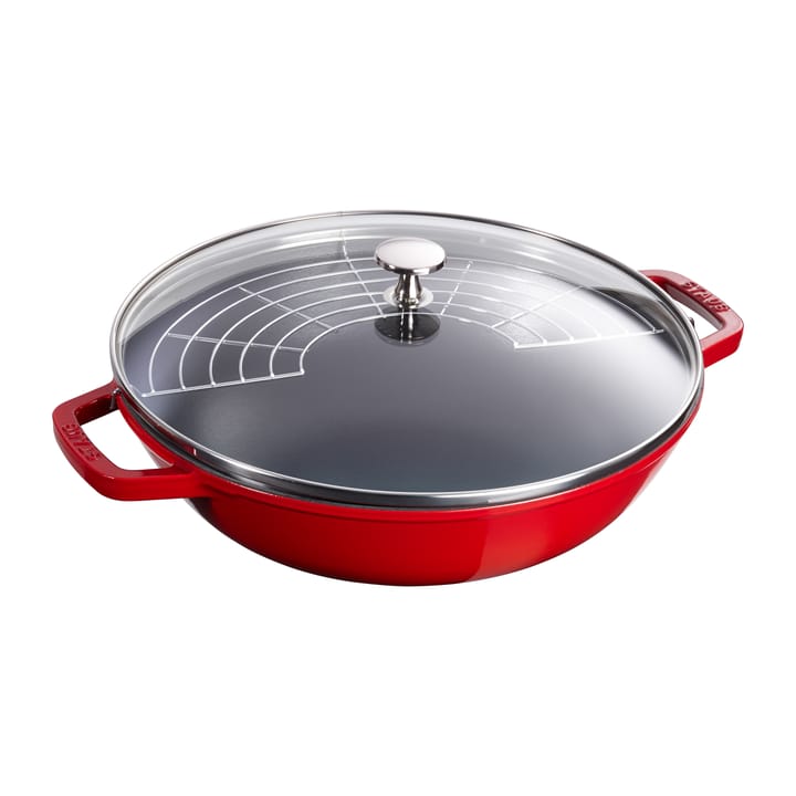 Wok with glass lid Ø30 cm 4.4 L - 红色 - STAUB