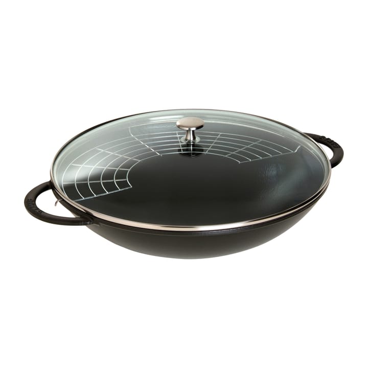 Wok with glass lid Ø37 cm 5.7 L - 黑色 - STAUB