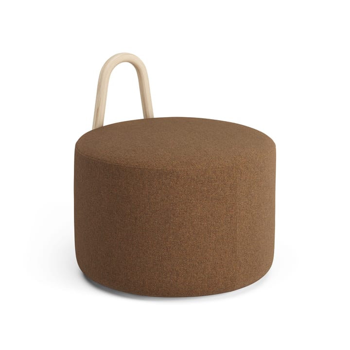 Amstelle pouf 中 with wheel box natural lacquer - Main Line Flax 15 - Swedese