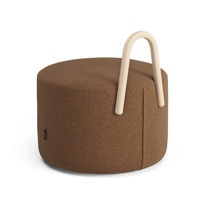 Amstelle pouf 中 with wheel box natural lacquer - Main Line Flax 15 - Swedese