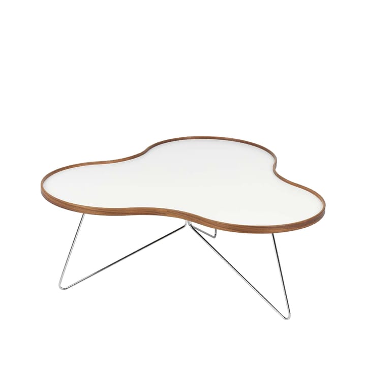 Flower 桌子 107x114 cm - 白色, 39cm, 坚果 edge, 镀铬色 stand - Swedese