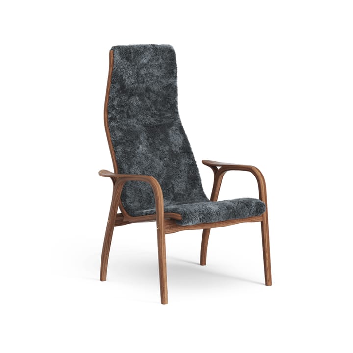 Lamino 扶手椅 - Sheepskin charcoal, 涂漆的 坚果 - Swedese
