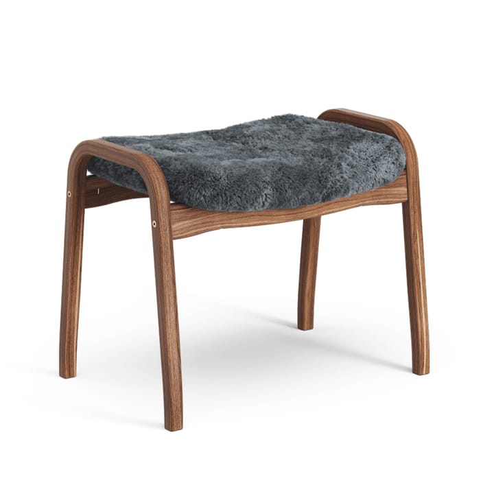 Lamino 脚凳 - Sheepskin charcoal, 原色/自然色 涂漆的 坚果 - Swedese