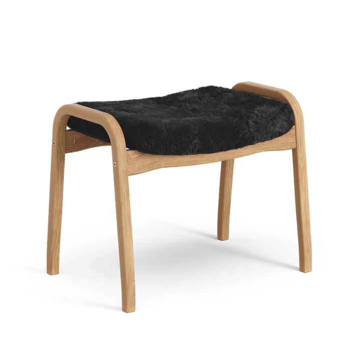 Lamino 脚凳 - Sheepskin 黑色, oiled 自然木色 - Swedese