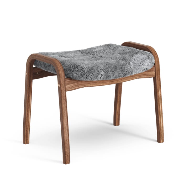 Lamino 脚凳 - Sheepskin scandinavian 灰色, 原色/自然色 涂漆的 坚果 - Swedese