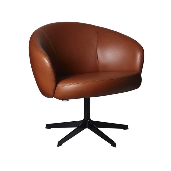 Rondino 扶手椅 - 皮革 elmosoft 33001 褐色, 黑色 涂漆的 底座 - Swedese