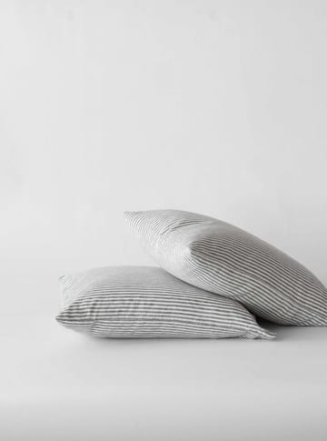 Stonewashed linen 枕头套 50x60 cm 两件套装 - 灰色-白色 - Tell Me More