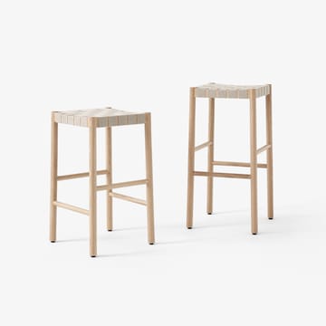 Betty TK7 barstool - 黑色, nature braided 亚麻色 band seat - &Tradition