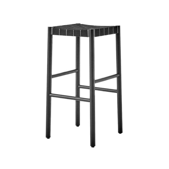 Betty TK8 barstool - 黑色, 黑色 braided 亚麻色 band seat - &Tradition