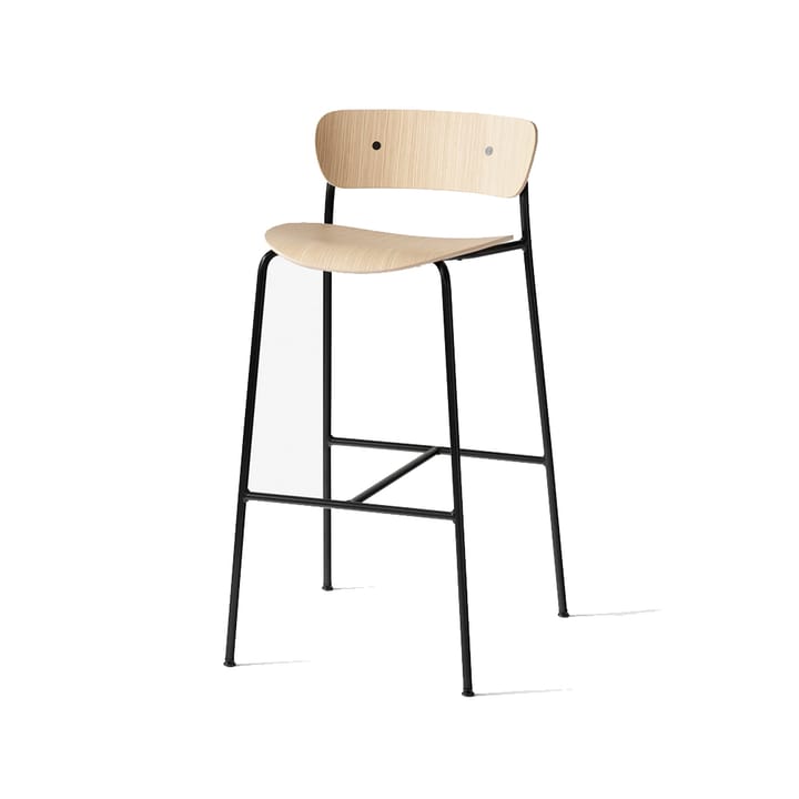 Pavilion AV9 barstool - 自然木色 lacquer, steel legs - &Tradition