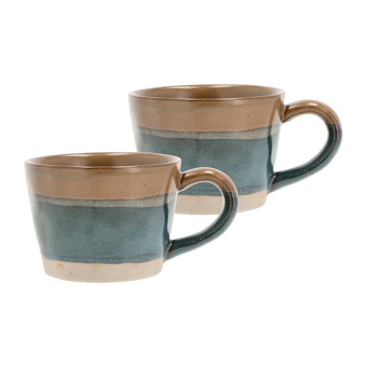 Evig mug 带把手 30 cl 两件套装 - Blue-brown - Villa Collection