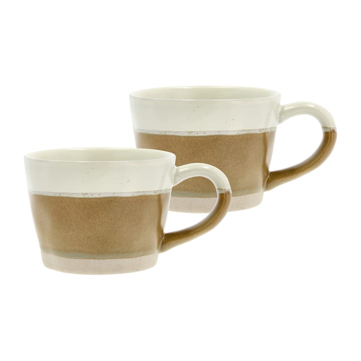 Evig mug 带把手 30 cl 两件套装 - 棕色-cream 白色 - Villa Collection