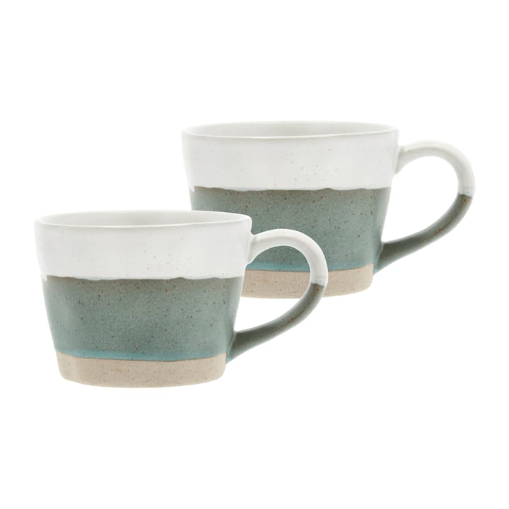 Evig mug 带把手 30 cl 两件套装 - Green-white - Villa Collection