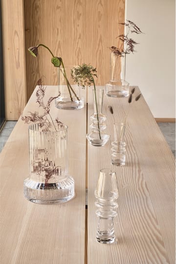 Hvils 玻璃花瓶 ribbed Ø21 cm - 透明 - Villa Collection