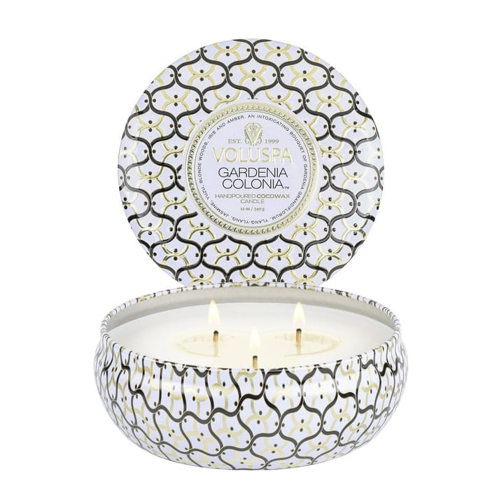 Maison Blanc 3-wick Tin scented 40 hours - Gardenia Colonia - Voluspa