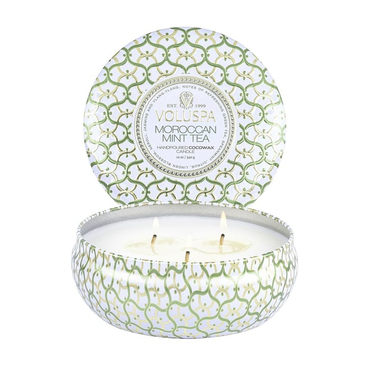 Maison Blanc 3-wick Tin scented 40 hours, Moroccan 薄荷 Tea Voluspa