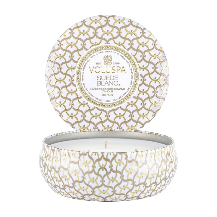 Maison Blanc 3-wick Tin scented 40 hours, Suede Blanc Voluspa