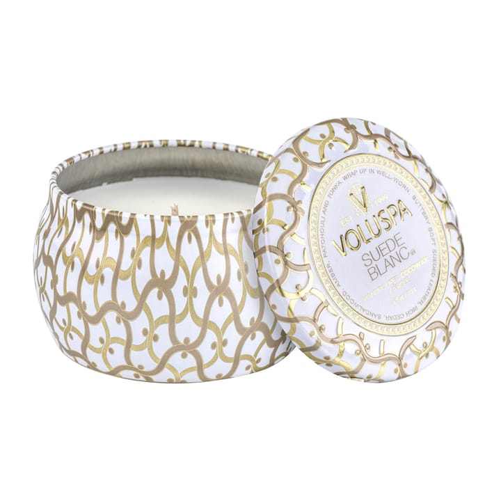 Maison Blanc Mini Tin scented 25 hours, Suede Blanc Voluspa