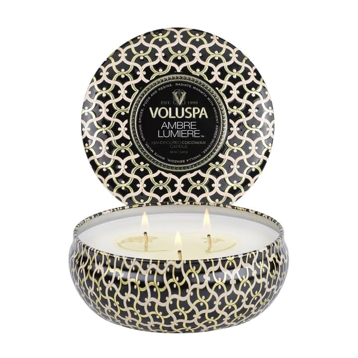 Maison Noir 3-wick Tin scented 40 hours - Ambre Lumiere - Voluspa