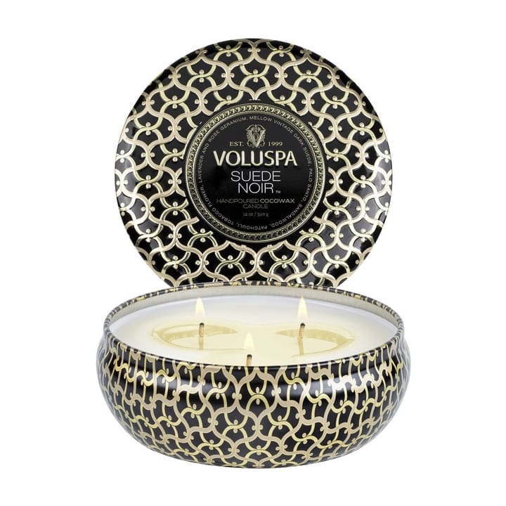 Maison Noir 3-wick Tin scented 40 hours - Suede Noir - Voluspa