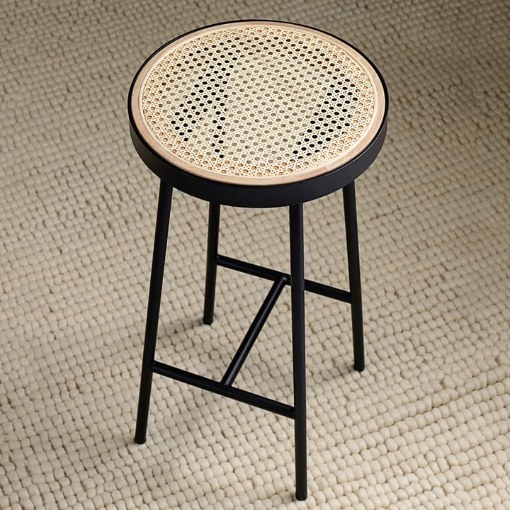 Be My Guest barstool, Rattan, 黑色 steel legs Warm Nordic