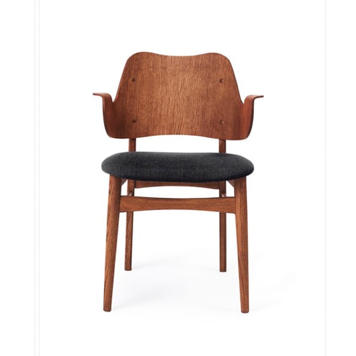 Gesture 椅子, upholstered seat - Anthracite-oiled teak 自然木色 legs - Warm Nordic