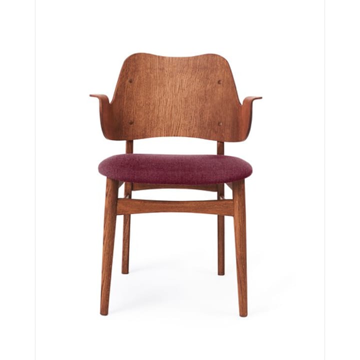 Gesture 椅子, upholstered seat - Bordeaux-oiled teak 自然木色 legs - Warm Nordic