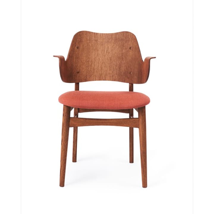 Gesture 椅子, upholstered seat - Fabric canvas 566 peachy 粉色, oiled teak 自然木色 legs, upholstered seat - Warm Nordic