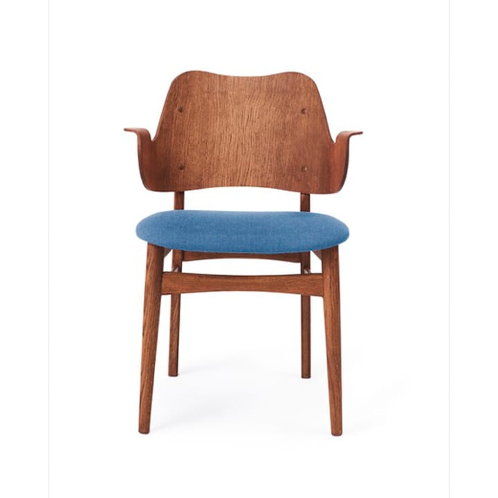 Gesture 椅子, upholstered seat - Sea 蓝色-oiled teak 自然木色 legs - Warm Nordic