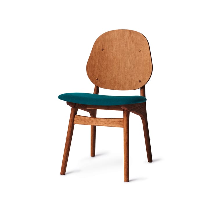 Noble 椅子 - Fabric dark turqouise, oiled teak 自然木色 legs - Warm Nordic