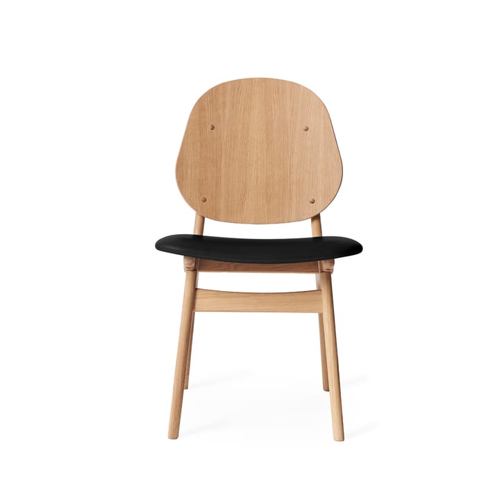 Noble 椅子 - 皮革 黑色, 白色 oiled 自然木色 legs - Warm Nordic