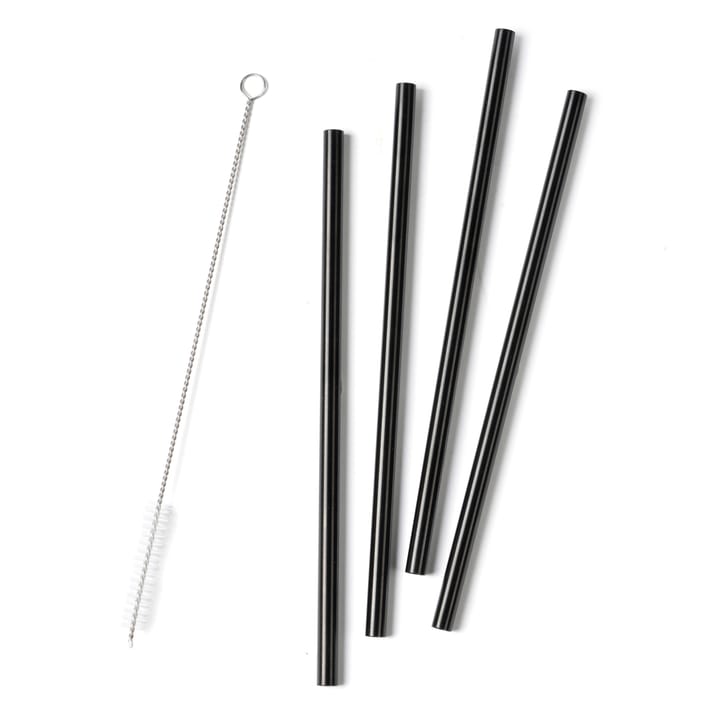 Rocks straws 21.5 cm 四件套装 - 黑色 - Zone Denmark